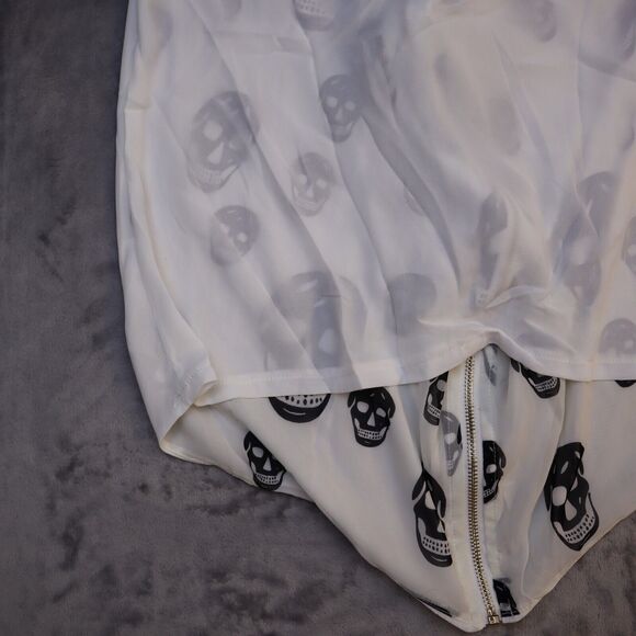 36 Point 5 Shirt Womens Medium Skull Lightweight Casual Open Front Cardigan Vest - Picture 12 of 12